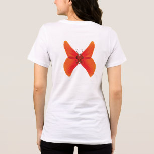 T-shirt En Tri-matière Papillon rouge orange avec votre nom