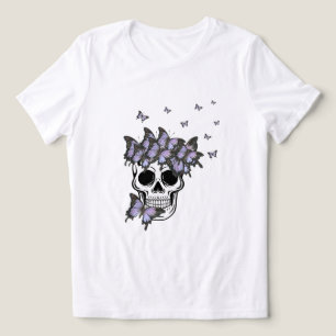 T-shirt En Tri-matière Papillons vintages pourpres Crâne
