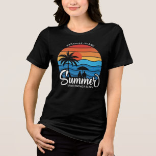 T-shirt En Tri-matière Paradis Île de Santa Monica Beach-35307