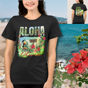 T-shirt En Tri-matière Paradis Tropical Aloha Personnalisé Double Face