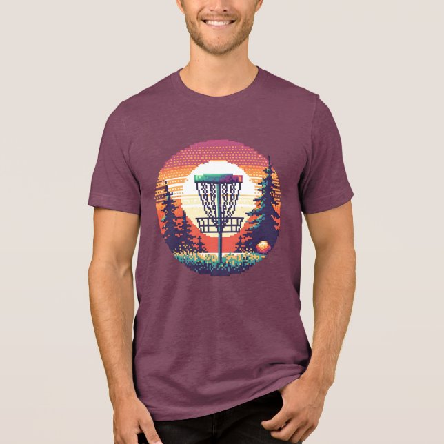T-shirt En Tri-matière Parcours de golf Pixel Art Disk (Recto)