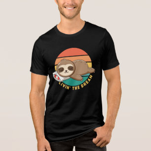 T-shirt En Tri-matière Paresseux mignon drôle endormi heureux