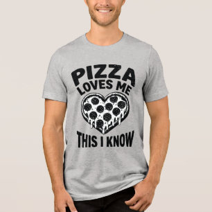 T-shirt En Tri-matière Parodie d'hymne drôle Pizza m'aime