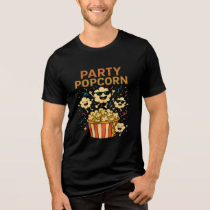T-shirt En Tri-matière Party Popcorn - Happy Movie Night Snack Amusant