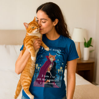 T-shirt En Tri-matière Pas célibataire, j'ai un chat | Citation gothique