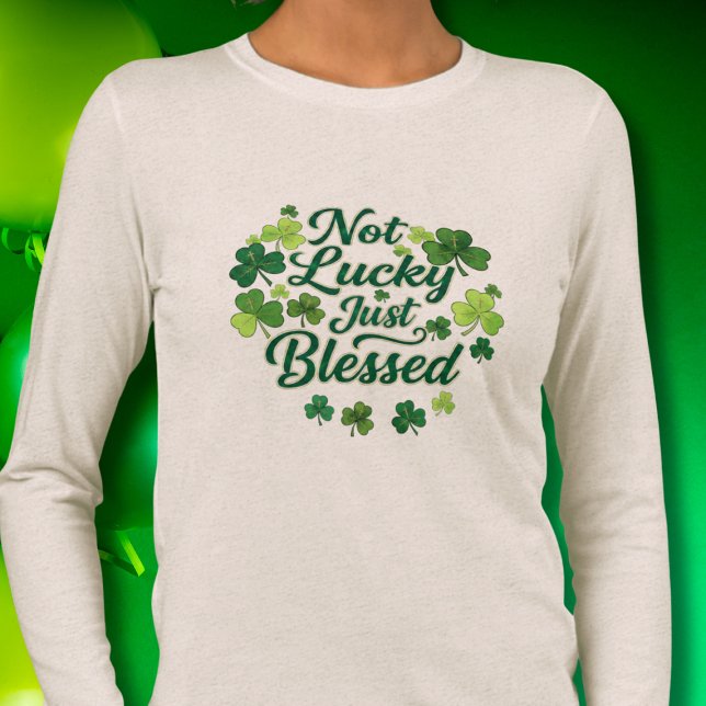 T-shirt En Tri-matière Pas chanceux juste bénis Trèfle Saint-Patrick (Créateur téléchargé)