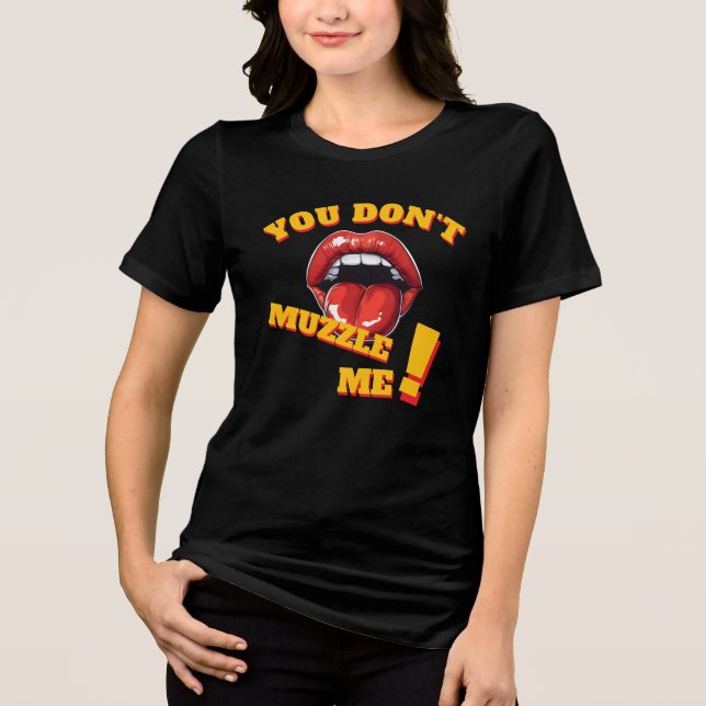 T-shirt En Tri-matière Pas de bâillon ! Message féministe (Recto)