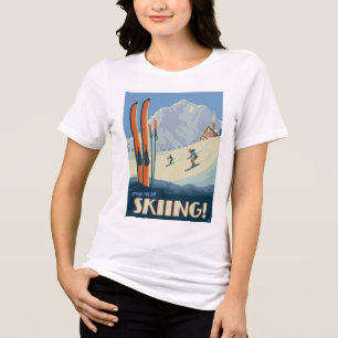 T-shirt En Tri-matière Passez la journée à skier Vintage