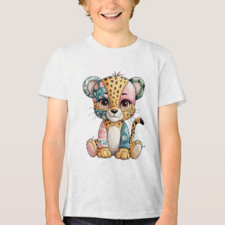 T-shirt En Tri-matière Patchwork floral adorable Bébé mignon Cheetah Nurs