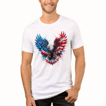 Patriotic Eagle T-Shirt – American Flag Wings Art