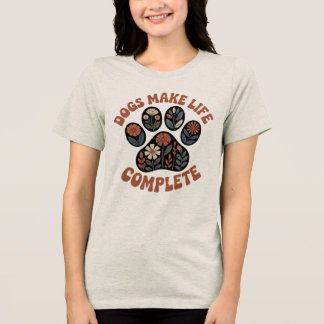 T-shirt En Tri-matière Patte de chien florale rétro