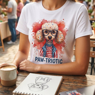 T-shirt En Tri-matière Paw-triotic Poodle Patriotic 4th of July Dog