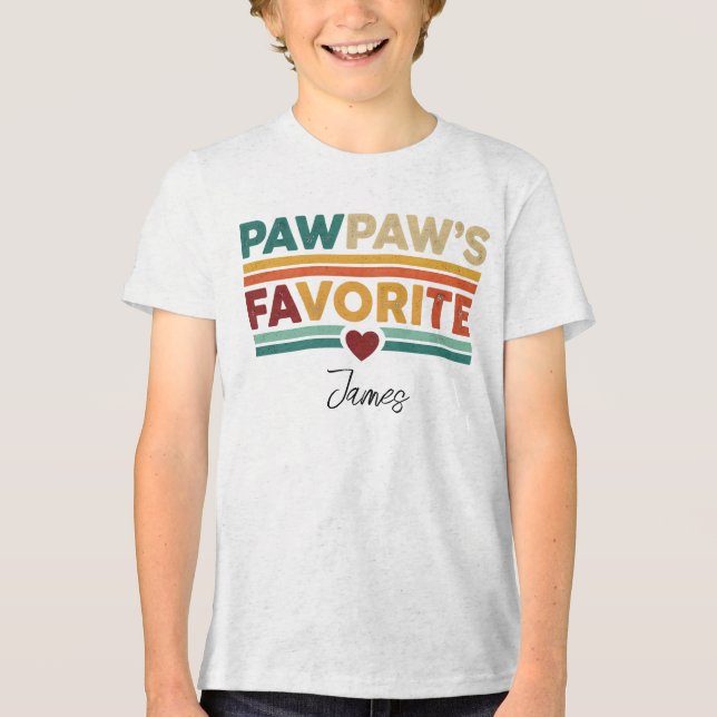 T-shirt En Tri-matière Pawpaw's Favorite Retro Simple Modern Script Name (Recto)