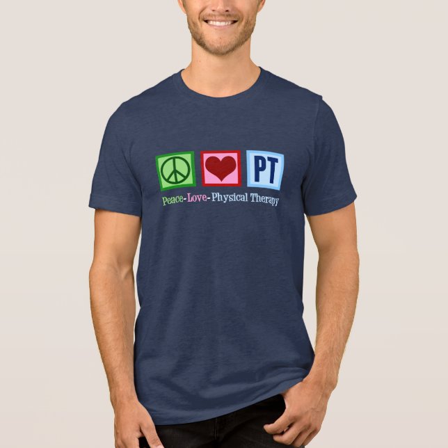 T-shirt En Tri-matière Peace Love Cool de thérapie physique PT (Recto)
