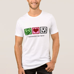 T-shirt En Tri-matière Peace Love Football Team Joueur Football Personnal