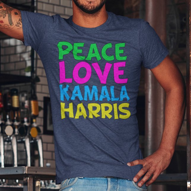 T-shirt En Tri-matière Peace Love Kamala Harris 2024 Election (Créateur téléchargé)