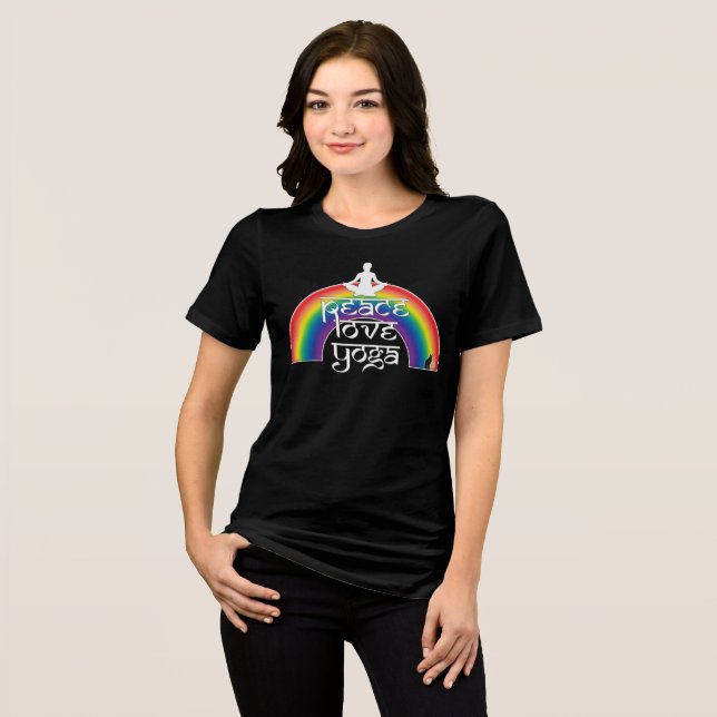 T-shirt En Tri-matière Peace Love Yoga Rainbow Intentions (Recto plein)
