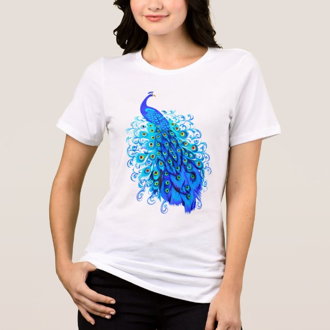 T-shirt En Tri-matière Peacock en bleu turquoise et cobalt (Recto)