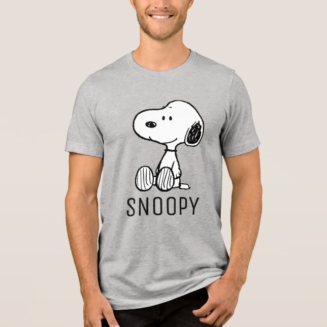 T-shirt En Tri-matière PEANUTS | Snoopy on Black White Comics (Recto)
