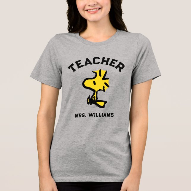 T-shirt En Tri-matière Peanuts | Woodstock Looking Ahead Teacher (Recto)