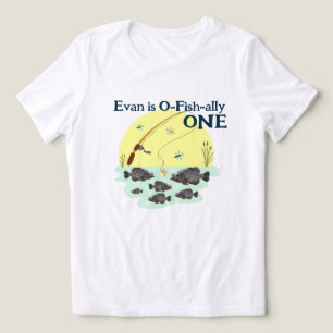 T-shirt En Tri-matière Pêcher un enfant premier anniversaire Crappie Pois