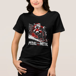 T-shirt En Tri-matière Pédale Au Plancher Noël Méchant en Vélo