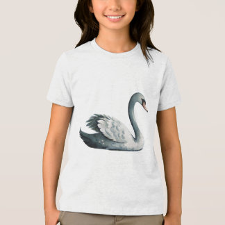 T-shirt En Tri-matière Peinture de nurserie élégante de lac aux cygnes à