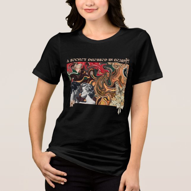 T-SHIRT  EN TRI-MATIÈRE PEINTURE SUR MESURE ABSTRAITE (Recto)