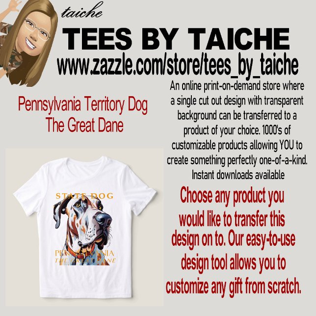 T-shirt En Tri-matière Pennsylvanie Territoire Chien Le Grand Danois (Créateur téléchargé)