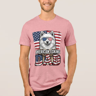 T-shirt En Tri-matière Père Esquimau Américain Patriotique Vintage Chien