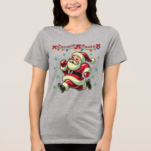 T-shirt En Tri-matière Père Noël à fond de train Noël