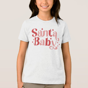 T-shirt En Tri-matière Père Noël Baby - Typographie de Noël rétro