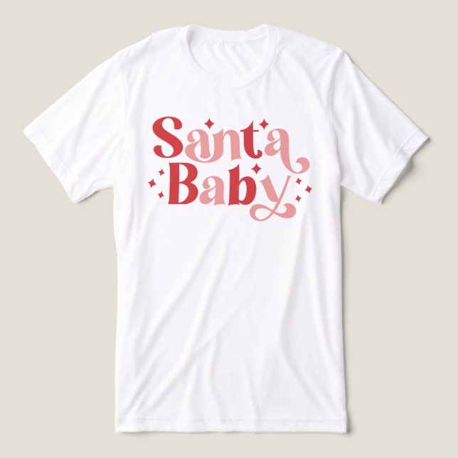 T-shirt En Tri-matière Père Noël Baby - Typographie de Noël rétro (Design Recto)