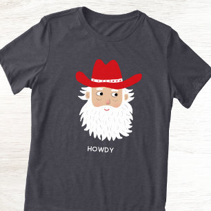 T-shirt En Tri-matière Père Noël Cowboy Texte personnalisé Noël