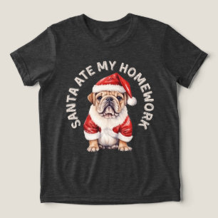 T-shirt En Tri-matière Père Noël Mange Mes devoirs
