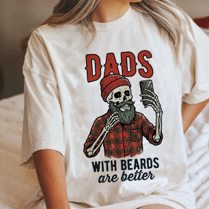 T-shirt En Tri-matière Père squelette à barbe drôle en chemise à carreaux