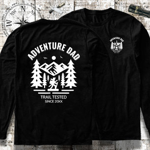 T-shirt En Tri-matière Personnalisable Black White Aventure Papa Long Man