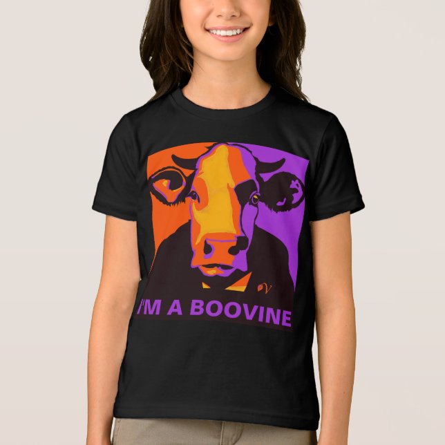 T-shirt En Tri-matière Personnalisable ! Halloween Boovine Pop Art Cow Ts (Recto)