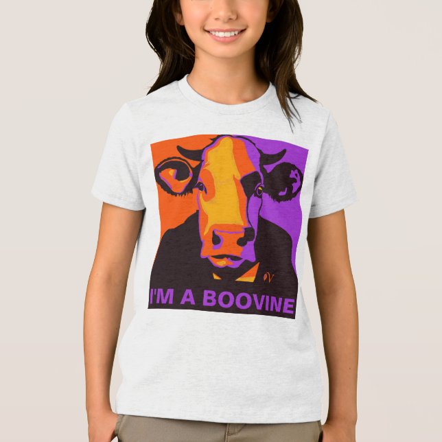 T-shirt En Tri-matière Personnalisable ! Halloween Boovine Pop Art Cow Ts (Recto)
