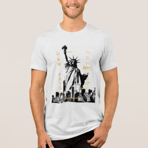 T-shirt En Tri-matière Personnalisable Manhattan Nyc Mens Liberty Statue