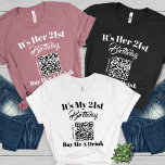 T-shirt En Tri-matière Personnalisé 21e anniversaire Achetez-moi un verre<br><div class="desc">Préparez-vous à faire la fête avec style avec le 21e anniversaire personnalisé Achetez-moi un verre QR Code Tri-Blend Shirt! Ce tee personnalisé est parfait pour marquer votre 21e anniversaire avec flair, avec votre nom et votre âge en tête. Que vous soyez en ville avec des amis ou que vous soyez...</div>