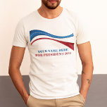 T-shirt En Tri-matière Personnalisé Ajouter votre propre candidat à la pr<br><div class="desc">Customisez vos T-shirts tricolores de campagne politique en ajoutant votre propre nom ou un autre politicien sous ce drapeau artistique américain en rouge,  blanc et bleu. Ajoutez un nom personnalisé pour président en 2024.</div>
