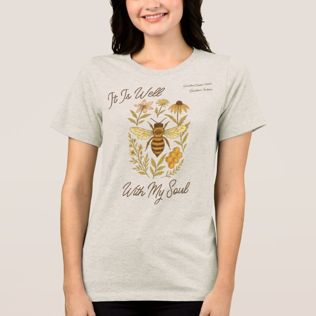 T-shirt En Tri-matière Personnalisé "C'Est Bien Avec Mon Âme" Boho Honeyb (Recto)