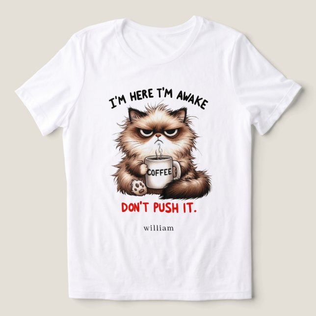 T-shirt En Tri-matière Personnalisé Je suis ici Je suis réveillé (Design Recto)