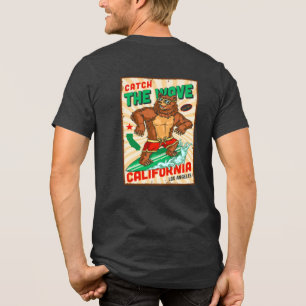 T-shirt En Tri-matière Personnaliser Ours de Surf Californie Attraper la