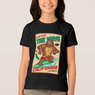 T-shirt En Tri-matière Personnaliser Ours de Surf Californie Attraper la