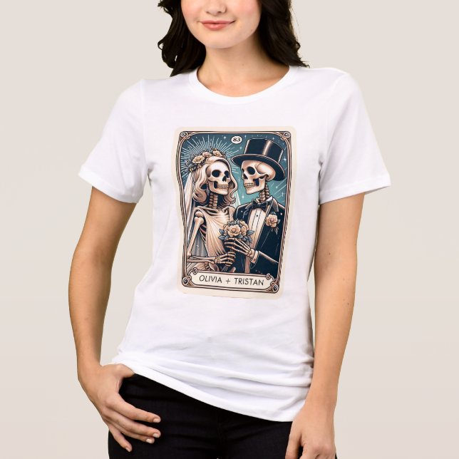 T-shirt En Tri-matière Personnaliser Tarot Thème Mariage Nouveaux mariés (Recto)