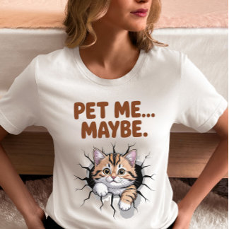 T-shirt En Tri-matière Pet Me Maybe Funny Cat 