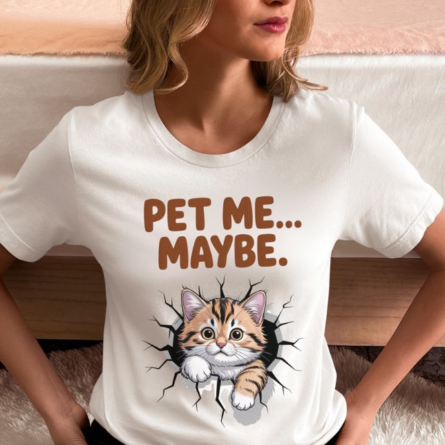 T-shirt En Tri-matière Pet Me Maybe Funny Cat  (Créateur téléchargé)