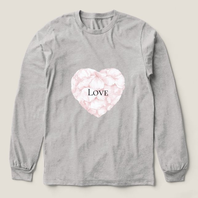 T-shirt En Tri-matière Pétales rose rose pâle Coeur (Motif devant)